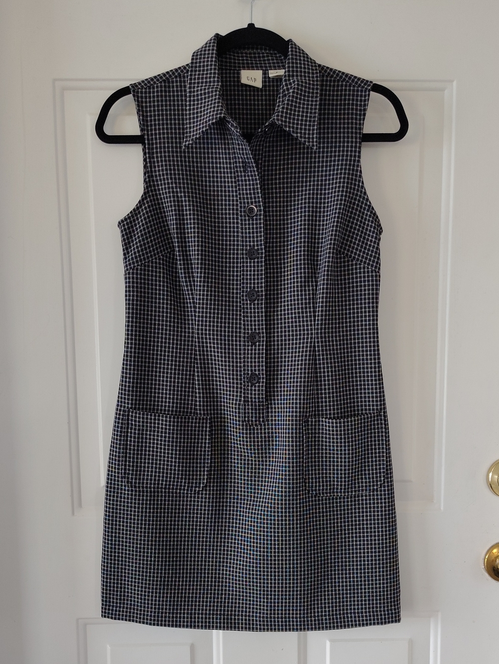 VTG GAP Sleeveless Check Mini Dress Women's Size 4 Y2K 90s Schoolgirl Chic